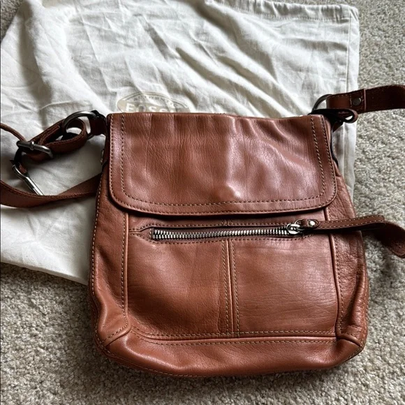 Fossil Brown Leather Crossbody Bag - Picture 6 of 8
